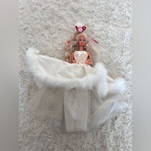 Barbie‎ in White and Silver Gown with Red Hair Accessory